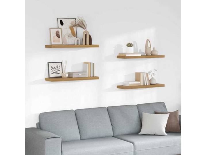 Étagère murale - VIDAXL - Étagère murale 4 pcs - 80 x 23 5 x 4 cm - Bois d'ingénierie - Marron