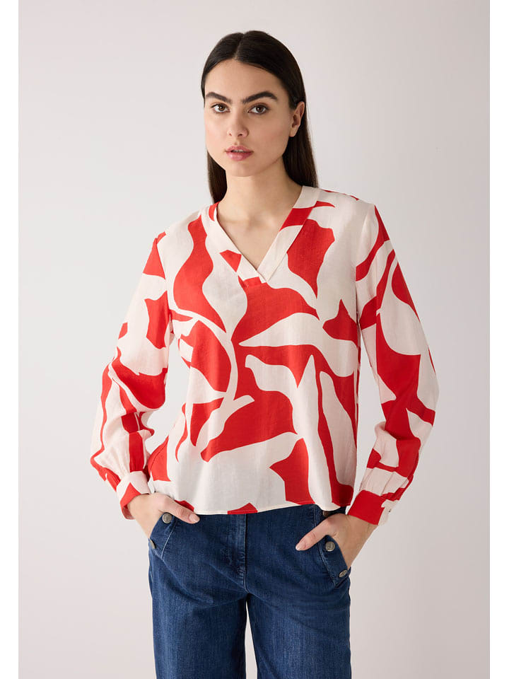 More & More Bluse in Rot/ Weiß - 36