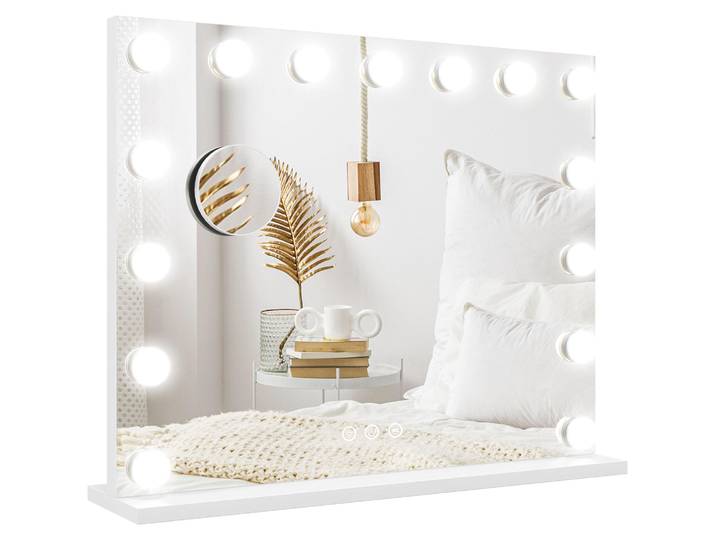 HOMCOM Hollywood Spiegel mit Beleuchtung Dimmbar Schminkspiegel mit 15 LED Licht