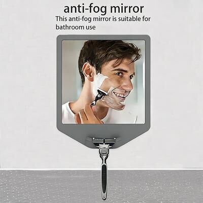 Fusion Finds Anti Fog Bathroom Mirror With Silicone Razor Holder Wall Mounted Bathroom Mirror For Shower & Makeup Anti Fog Bathroom Mirror With Silicone Razor Holder Wall Mounted Bathroom Mirror For Shower & Makeup