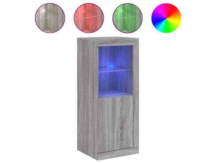 Buffet Gris avec lumières LED sonoma gris 41x37x100 cm - Meuble de salon - Buffet bas