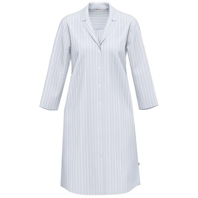 Nachthemd SEIDENSTICKER "Damen Nachthemd Lang bodywear", Damen, Gr. 40, blau (zen blau), figurumspielend, V-Ausschnitt, Gerade, Kleider Nachthemd