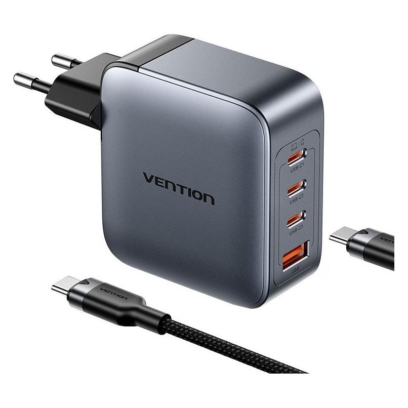 Vention Power Charger 3x USBC1x USBA mit USBC auf USBC Kabel (100 W, 4 Ports) (1675848291)