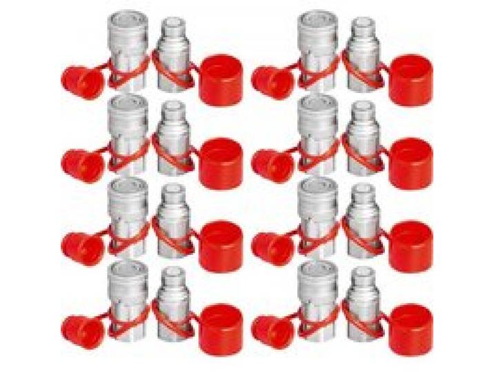 VEVOR Kompaktlader-Hydraulik-Schnellkupplung, 1/2-Zoll-Körper, Hydraulikkupplung, 1/2-Zoll-NPT-Hydraulikkupplung, Schnellkupplung, 8 Paar, hydraulische Schnellkupplung, 27,6 MPa (ISO 16028) (8 Paare)