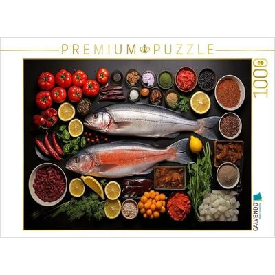 CALVENDO Puzzle Fischplatte zur gesunden Ernährung | 1000 Teile Lege-Größe 64x48cm Foto-Puzzle für glückliche Stunden