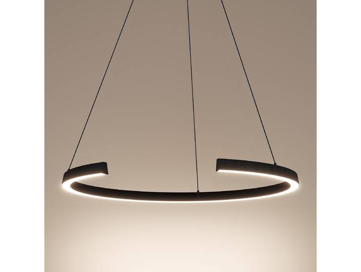 Suspension LED 80 x 80 x 180cm Argenté/Noir 1 Aluminium / acier laqué Polycarbonate LED Module LED