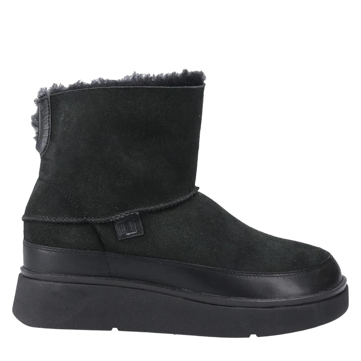 FitFlop - Damen Stiefeletten "Gen-FF", Mini, Leder (Ganz in Schwarz)