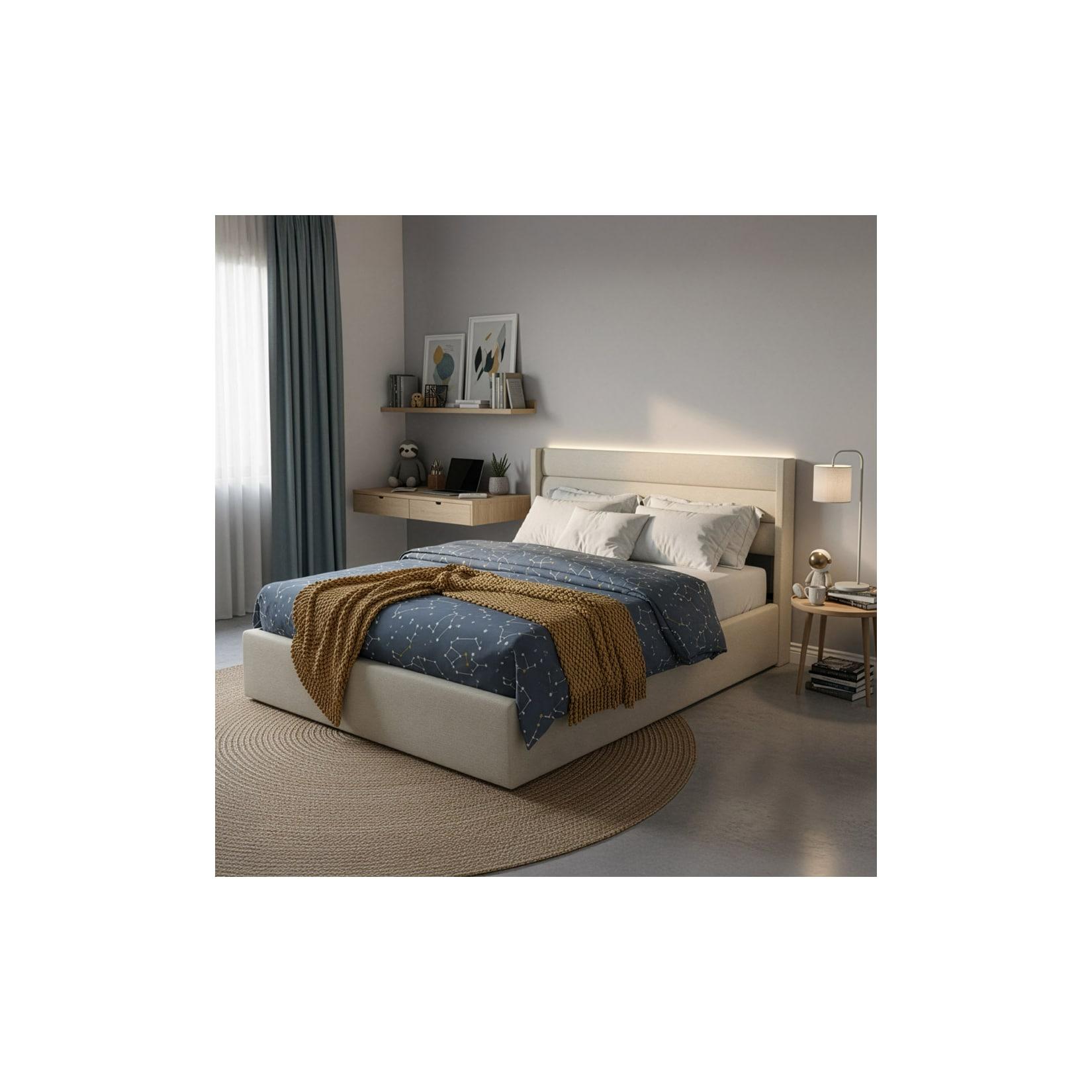 LED Bett SORINA Beige - 140 x 200 cm
