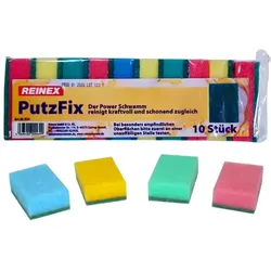 Reinex Topfkratzer PutzFix Schwamm 10er in den Farben blau, gelb, grün und rot, mit Scheuerwirkung
