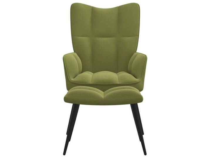 vidaXL Relaxsessel, Sessel mit Hocker Hellgrün Samt