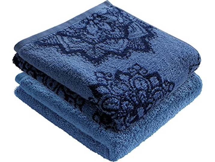 Erwin Müller Duschtuch Bühl 2er-Pack blau Größe 70x140 cm - besonders flauschig, voluminös, äußerst saugfähig
