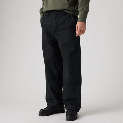 Chinohose LEVI'S "XX CHINO BAGGY", Herren, Gr. 38, Länge 32, schwarz (mineral schwarz auth pd), Web, Obermaterial: 100% Baumwolle, bequem lang, Hosen Chinohose, Lässige Passform im Stil der 90er