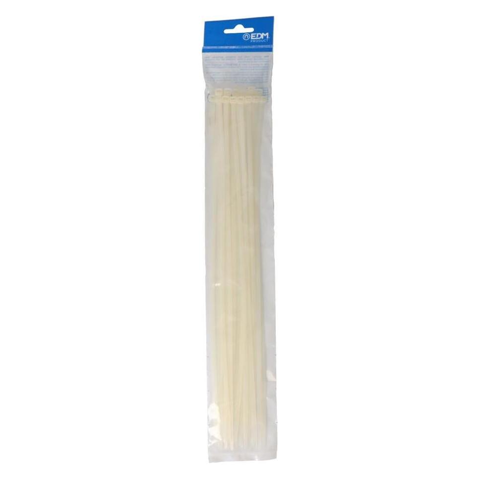 EDM Natural ties 380x4,8mm high quality nylon (blister 25 unit.) (Kunststoffkabelbinder, 385 mm, 25 Stk.) (49378190)
