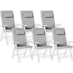 OUTDOOR-SITZKISSEN 6er-Set Hellgrau 50/45 cm Java/Amantea Premium