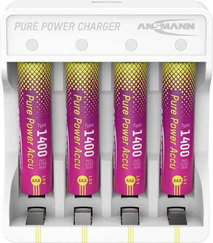 Ansmann Pure Power Set 4× Micro AAA Akkus und Lademodul Micro (AAA)-Akku Li-Ion 1250 mAh 1.5V 1St.