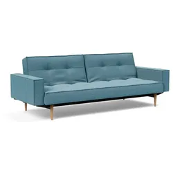 INNOVATION LIVING Schlafsofa mit Armlehnen Splitback Styletto hell Stoff Light Blue
