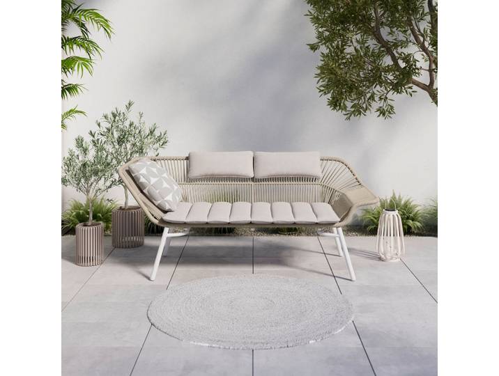 Gartenbank Treviso Beige/Hellgrau/Weiß