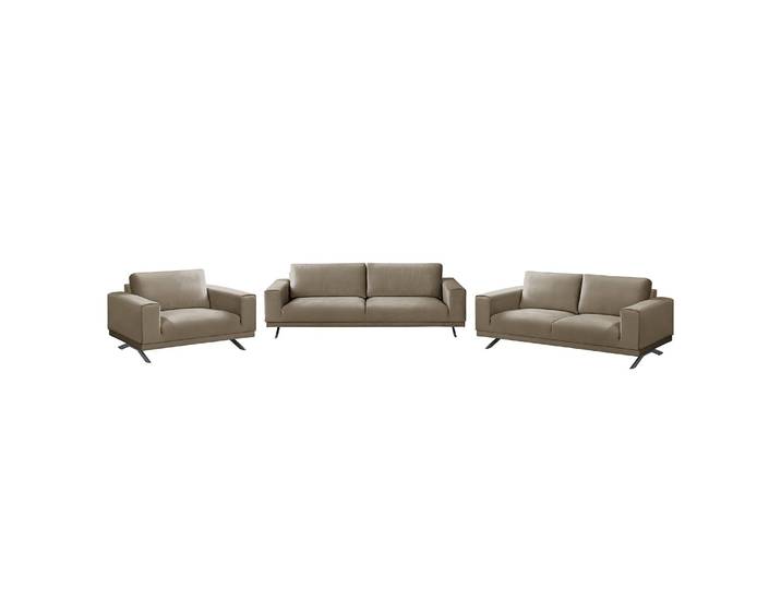Polstergarnitur Lorcy 3-2-1 Braun/Latte Macchiato Webstoff Glamour