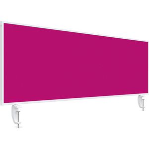 Magnetoplan Tischtrennwand VarioPin, 1116018, pink, Akustik-Trennwand mit Whiteboard & Filzbezug, 160 x 50cm