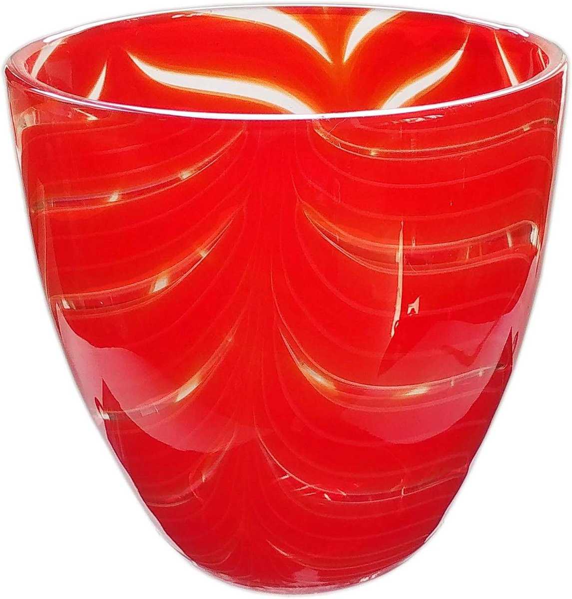 Handgeblazen glazen vaas met uniek design