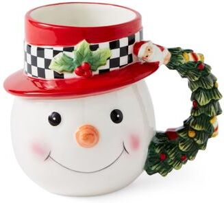 Spode Christmas Tree Black and White Snowman Toby Mug