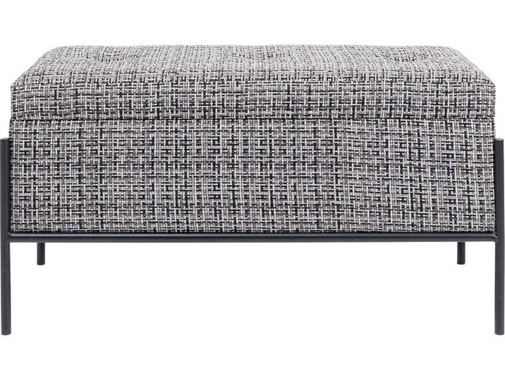 Sitztruhe KARE DESIGN Buttons Storage B&W Klein, 80 cm , grau, Sitzbänke, Sitztruhe