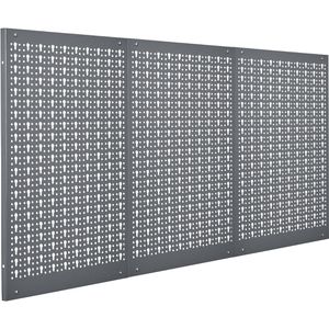 Küpper Werkzeugwand 70108, 3-teilig, grau, aus Metall, mit 12 Werkzeughaltern, Schlüssellochung, 120 x 60 cm