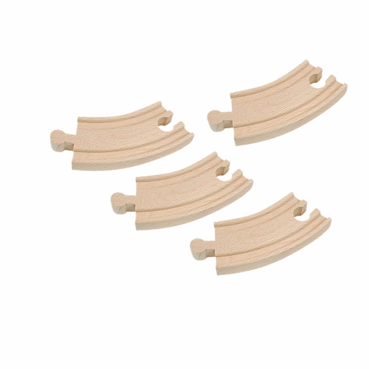Woody 90559 Houten trein rails met 4 bochten van 9 cm