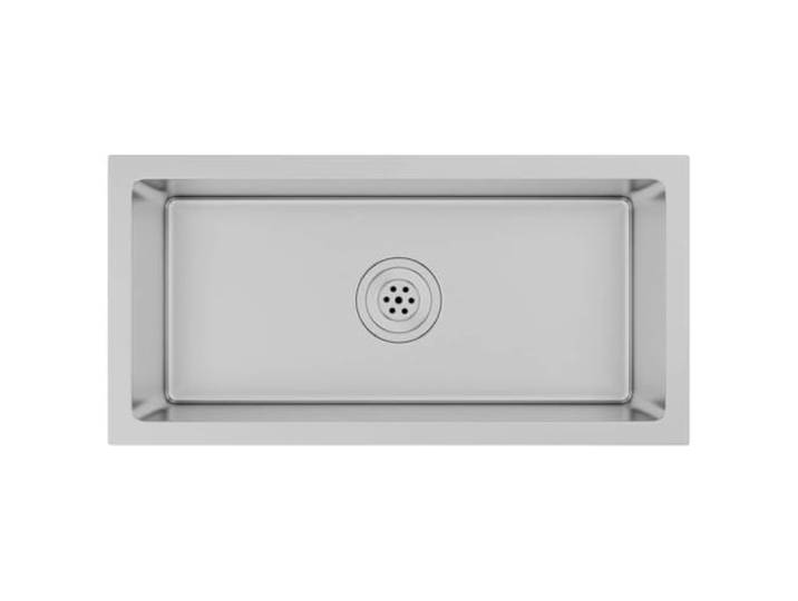 Handgefertigte Küchenspüle aus Edelstahl Satin-Finish, X-Flume-Design, Dämpfungs-Pads, hängende Montage, versenkt, aufsteckbar