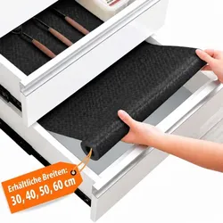 Relaxdays Schubladenmatte zuschneidbar 6m Schwarz