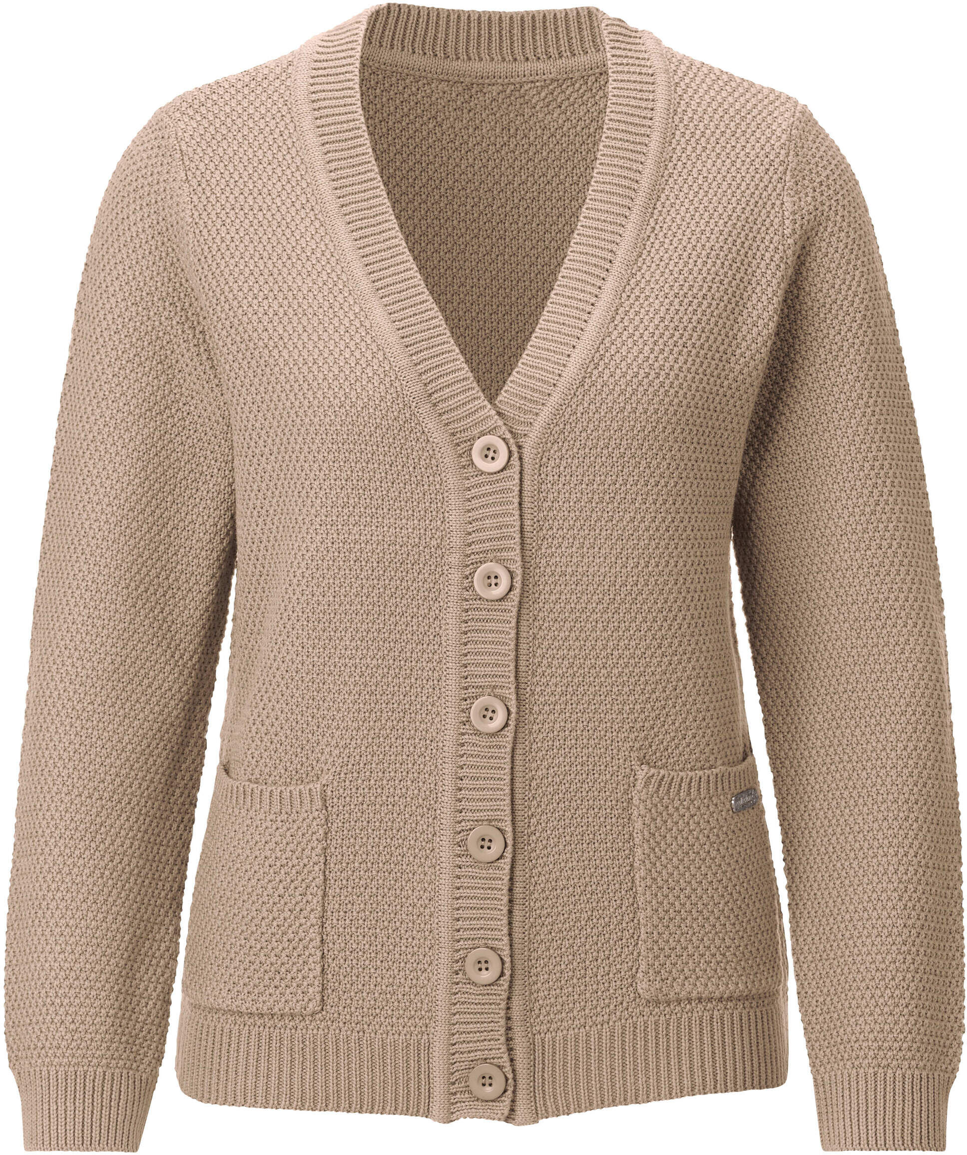 Strickjacke WITT "Strickjacke Strickjacke", Damen, Gr. 38, beige, Sportlich, V-Ausschnitt, Strickjacken Strickjacke