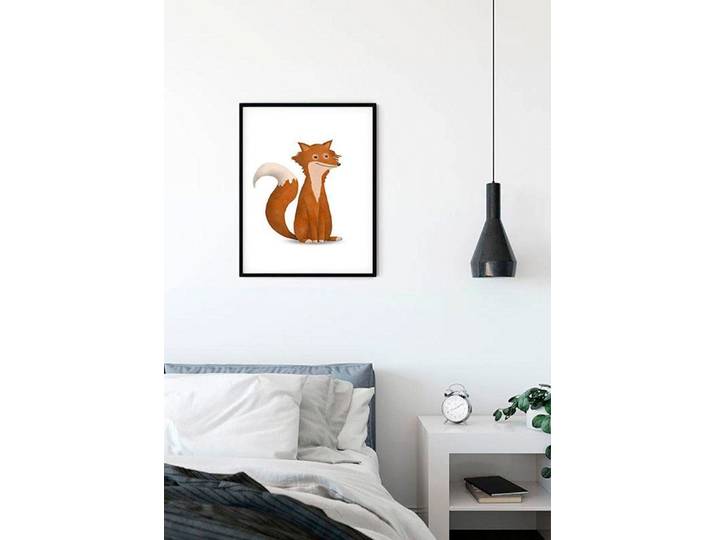 Bild KOMAR Cute Animal Fox , bunt (farbe bild(er): bunt), B:30cm H:40cm, Holz, Papier, Bilder, Bild, Wandbild zur Dekoration - ohne Rahmen
