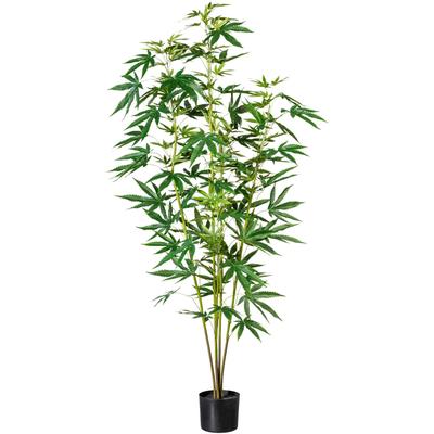 Künstliche Zimmerpflanze CREATIV GREEN "Zierhanfpflanze", grün, H:150cm, Obermaterial: 60% Polyester, 40% Polyethylen, Kunstpflanzen, Künstliche Zimmerpflanze