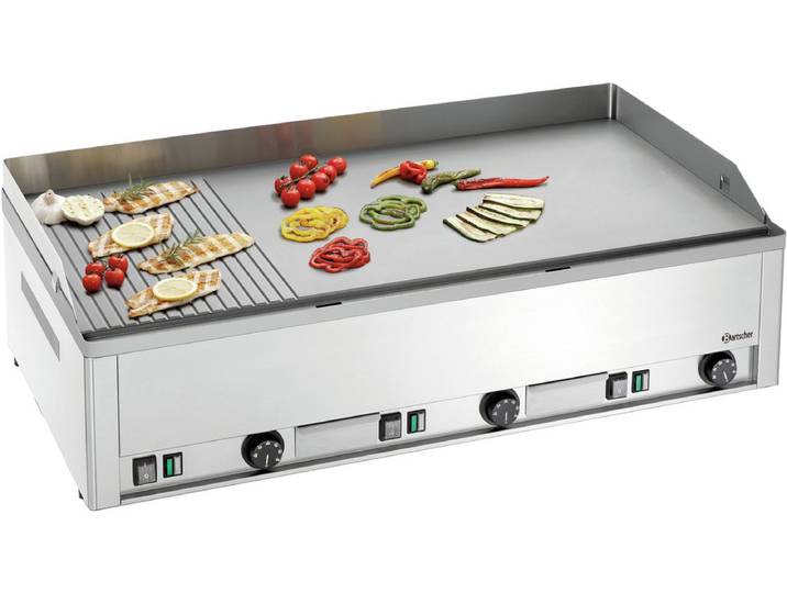 Bartscher Bakplaat GDP 980E-GR - 2/3 Glad & 1/3 Geribbeld - 400V - 980x535x290mm