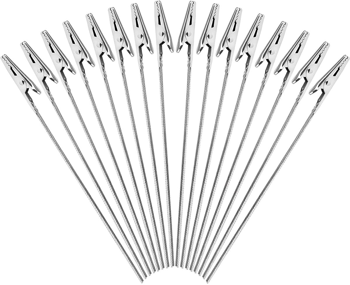 50 stuks Metalen Krokodillenklemmen Fotohouders Zilver - 15 cm