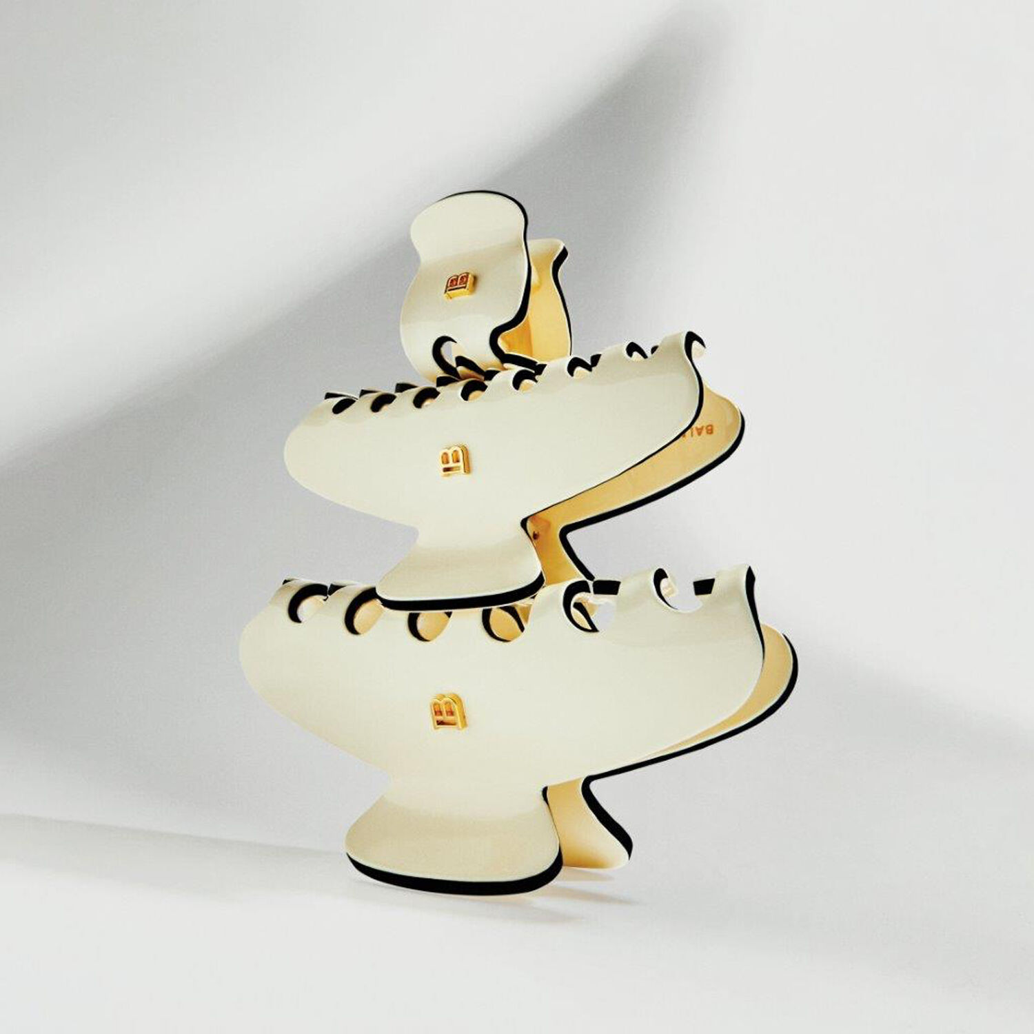 BALMAIN Hair White & Black Hair Clamp Extra Small
