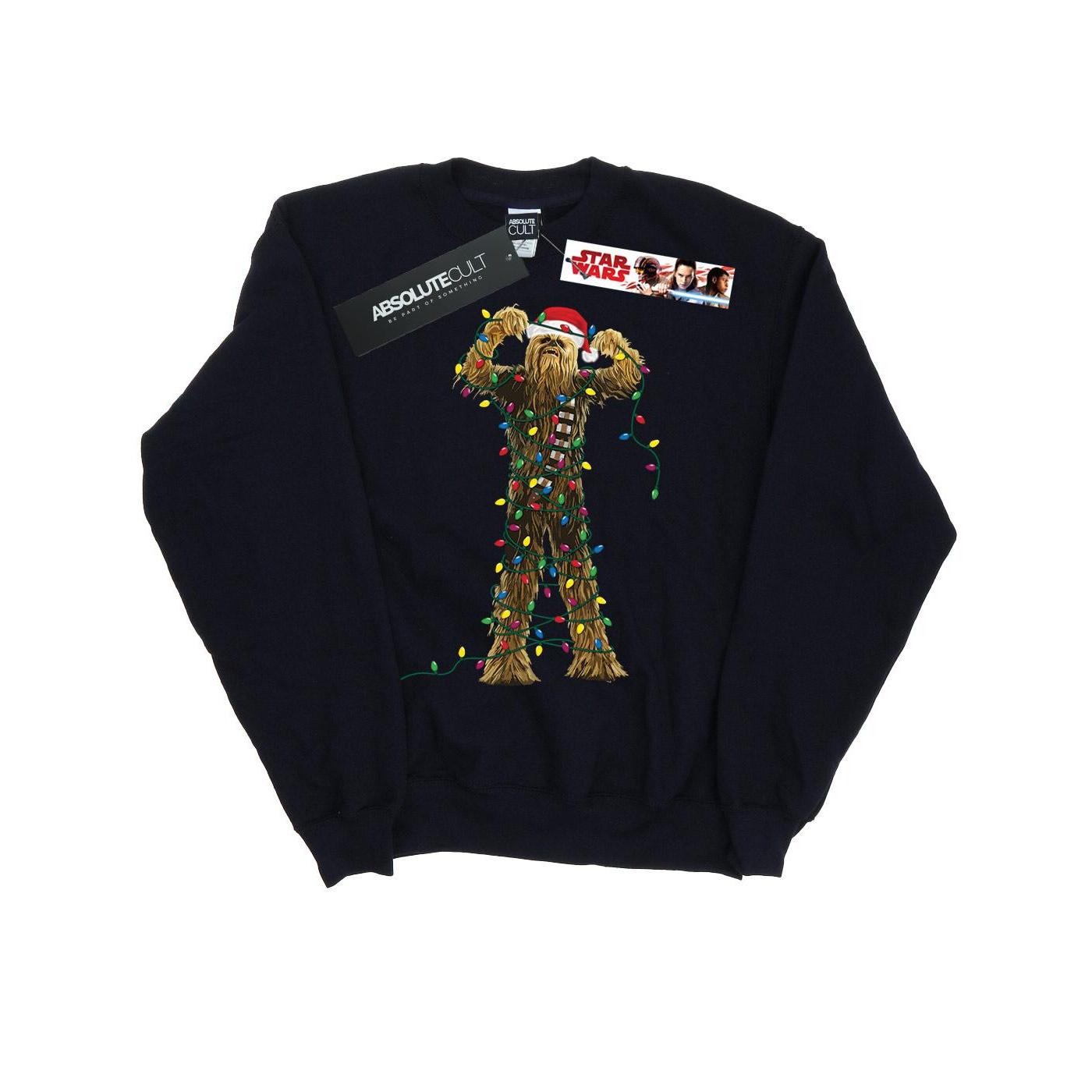 Star Wars Jongens Chewbacca Kerstverlichting Sweatshirt (Marineblauw)