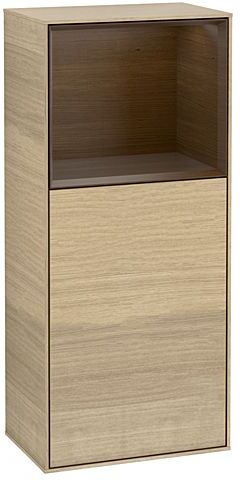 Villeroy und Boch Finion Seitenschrank F520GNPC 41,8cm, links, Ladestation, Regal Walnut Veneer, Oak Veneer