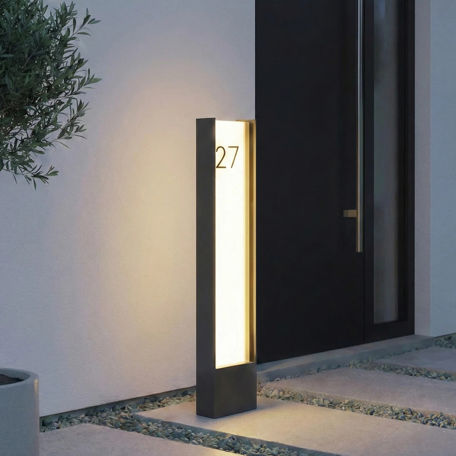 Lindby Selqa LED tuinpadverlichting, zwart, modern, IP65, metaal en glas