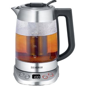 Severin Teemaschine Deluxe, WK 3480, 3000 Watt, 1,7 Liter, aus Edelstahl & Glas, 5 Programme