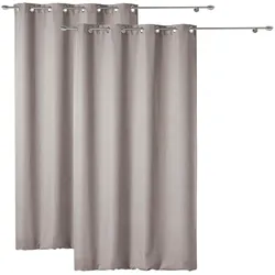 Douceur D'intérieur, Vorhang, 2er-Set Vorhang mit Ösen, 140 x 260 cm, Polyester, sand (140 x 260 cm)