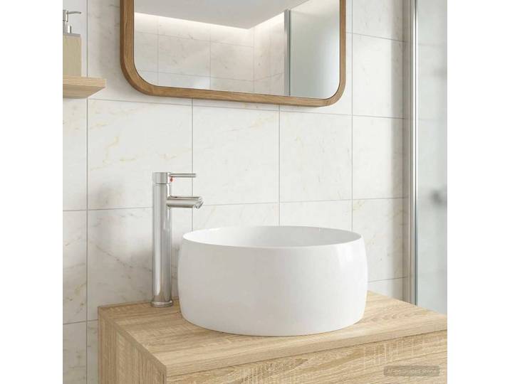 vidaXL Waschbecken mit Wasserhahn und Abfluss Chrom