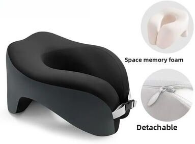 Uplifted Goods Memory Foam U Shaped Travel Neck Pillow With Cervical Support black