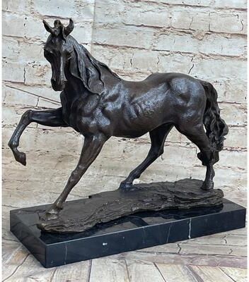 Bronzhaus Signed Original Arabian Horse Bronze Sculpture Modern Art Marble Figurine Figure