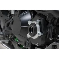 SW-Motech Motorgehäusedeckel-Schutz - Schwarz/Silbern. Kawasaki Z900-Modelle (16-).