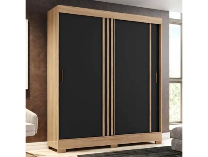 Vicawu Kleiderschrank Auror - Nature Shine/Schwarz