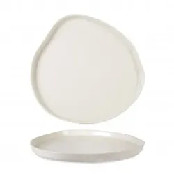 Vogue Cremefarbener Flachteller, Ø 26 cm, H 2,4 cm, stapelbar, Feinporzellan, Digitaldruck, Rinart, 12er-Packung