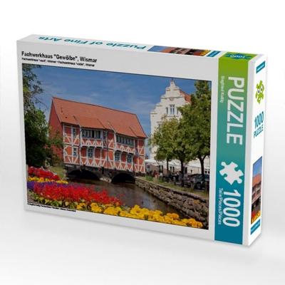 CALVENDO Puzzle Fachwerkhaus 'Gewölbe', Wismar | 1000 Teile Lege-Größe 64x48cm Foto-Puzzle für glückliche Stunden