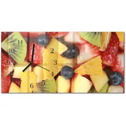 WANDUHR aus Glas 60x30 cm - Obstsalat