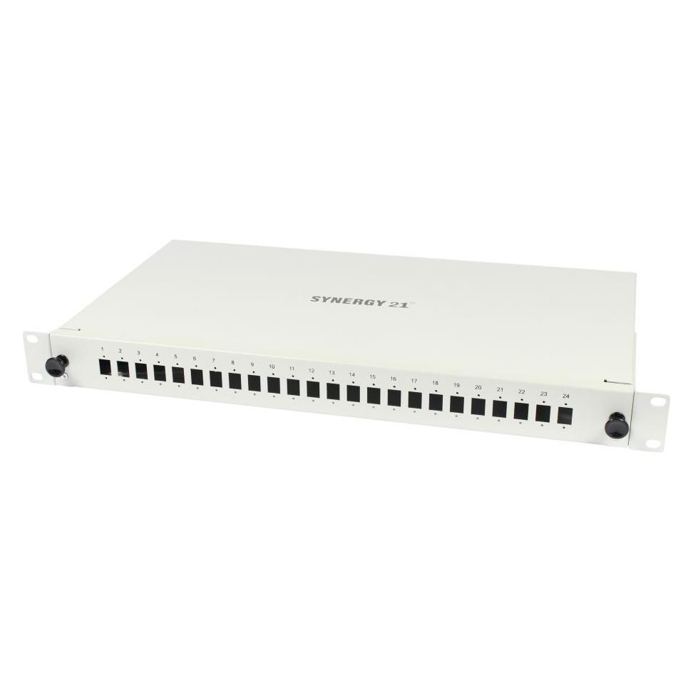 Synergy 21 LWL-Patchpanel für 24xLC-Duplex-Buchsen, 19"/1HE, ohne LC-Kupplungen, Lichtgrau (S216298V2)